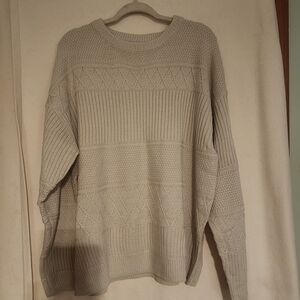 SHEIN MENS Beige Textured Knit Sweater